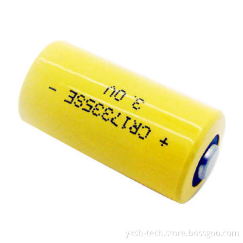 Li-MnO2 cylindrical battery with 3.0V 1,800mAh CR123A size, used for camera, flashlight & instrument